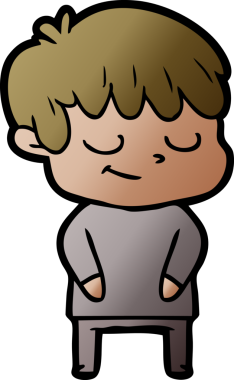 Orijinal çizgi film mutlu çocuk.