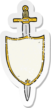 Bir karikatür kraliyet kalkanının orijinal gerilmiş çıkartması