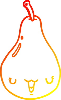 Orijinal sıcak çizgi çizgi çizgi armut çizimi