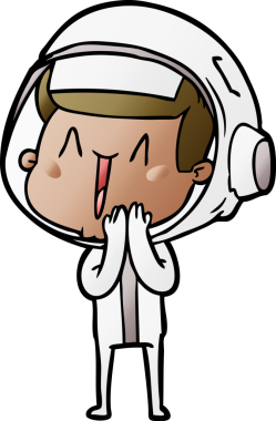 Orijinal mutlu astronot çizgi filmi.