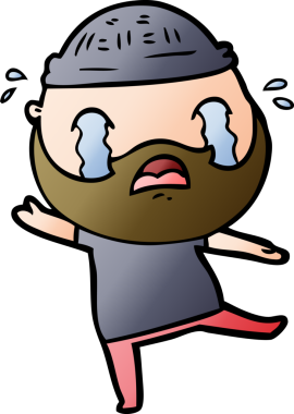 Asıl çizgi film sakallı adam ağlıyor.