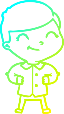 Elleri kalçasında çizgi film karakteri çizen orijinal bir çizgi film karakteri.