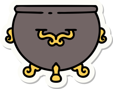 Orijinal dövme etiketi geleneksel stil bir kazan.