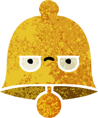 Orijinal illüstrasyon tarzı bir çan karikatürü