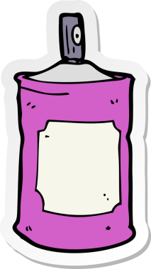 Çizgi film spreyinin orijinal çıkartması.