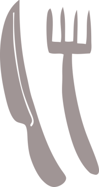 Orijinal karikatür bıçak ve çatal.