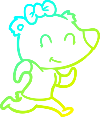 Bir dişi ayının koşarken çizdiği orjinal soğuk eğimli çizgi.