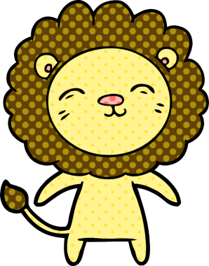 Bir insan tarafından çizilmiş orijinal karikatür aslanı.