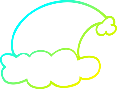 Bir karikatür Noel şapkasının orjinal soğuk gradyan çizimi