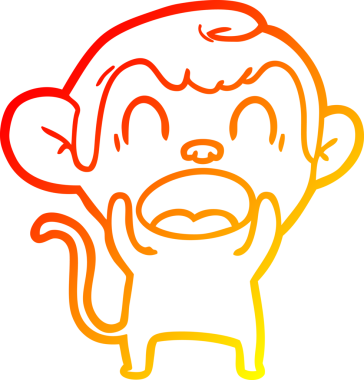 Bağıran bir çizgi maymunun orjinal sıcak çizgi çizimi