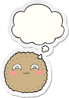 Yazılı çıkartma olarak düşünce baloncuklu orijinal çizgi film bisküvisi