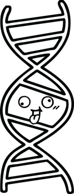 Bir DNA ipliğinin orijinal çizgi çizimi