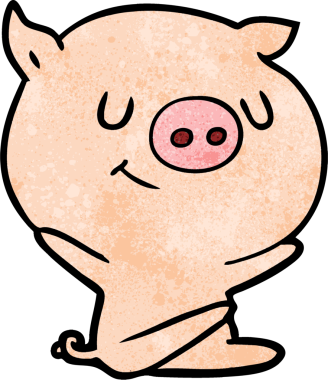 Orijinal mutlu çizgi film domuzu.