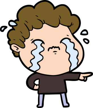 Orijinal çizgi filmci ağlıyor.