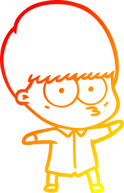 İlginç bir çizgi film karakterinin orjinal sıcak çizgi çizimi