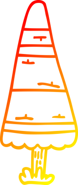 Bir karikatür Noel ağacının orjinal sıcak çizgi çizimi