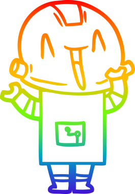 Orijinal gökkuşağı gradyan çizgi robot çizimi