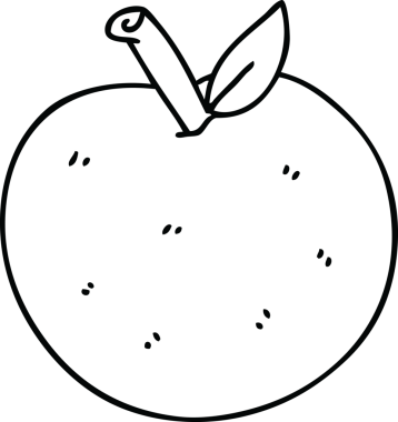 Orijinal çizgi çizgi roman çizimi elması