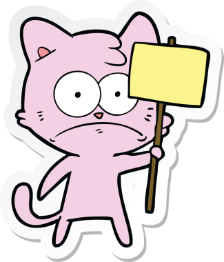 Çizgi filmin orijinal çıkartması. Gergin kedi.