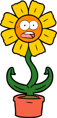 Orijinal karikatür şoke çiçeği