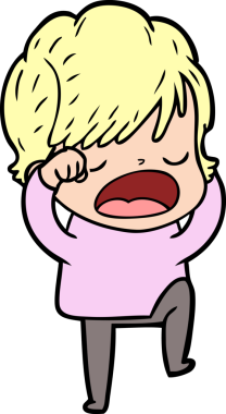 Orijinal çizgi film kadını konuşuyor.