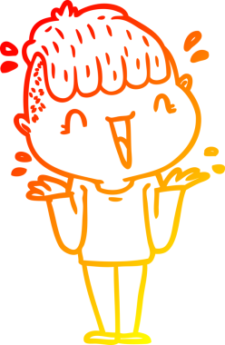 Orijinal sıcak çizgi çizgi film çizimi Mutlu çocuk şaşırdı