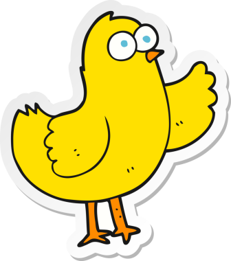 Çizgi film kuşunun orijinal çıkartması