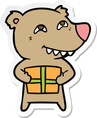 Çizgi film ayısının orijinal çıkartması.