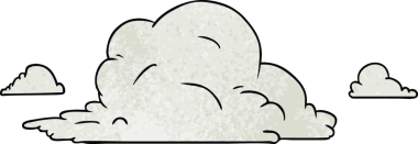 Orijinal el çizimi, beyaz büyük bulutların karalaması.