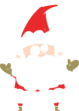 Orijinal düz renkli çizgi film Noel Baba 'yı şaşırttı