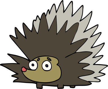 Orijinal karikatür, çivili kirpi.