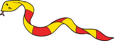 Bir insan tarafından çizilmiş orijinal çizgi film yılanı.