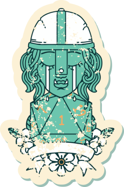 Orijinal Retro Dövme Tarzı Ağlayan Ork Savaşçısı karakteri