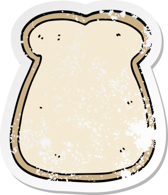 Çizgi film karakterinin orijinal kederli çıkartması.