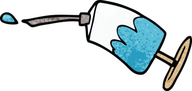 Orijinal çizgi film karalama aşısı enjeksiyonu