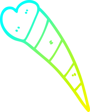 Kalp dekoratif elementi çeken bir karikatürün orjinal soğuk eğimli çizimi