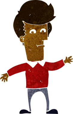 Orijinal çizgi film el sallayan adam