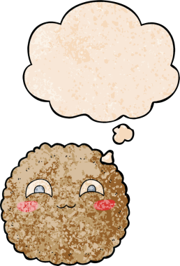 Grunge desen tarzında düşünce baloncuğu olan orijinal çizgi film bisküvisi