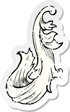 Geleneksel bir çiçekli girdabın orijinal gerilmiş çıkartması.