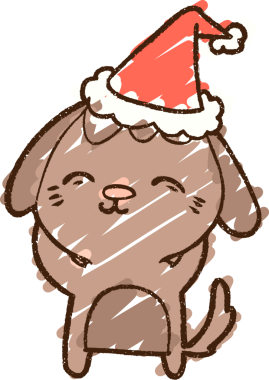 Orijinal Noel Köpek Tebeşiri Çizimi