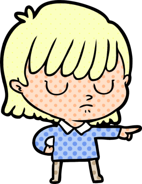 Bir insan tarafından çizilmiş orijinal karikatür kadın.