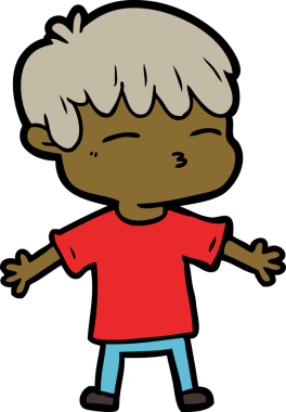 Orijinal karikatür meraklı çocuk