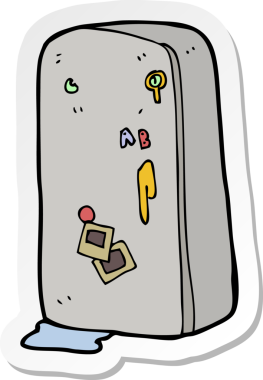 Çizgi film buzdolabının orijinal etiketi.