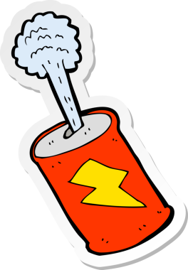 Karikatür gazoz kutusunun orijinal çıkartması.