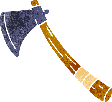 Orijinal el çizimi bir bahçe baltası karalaması.