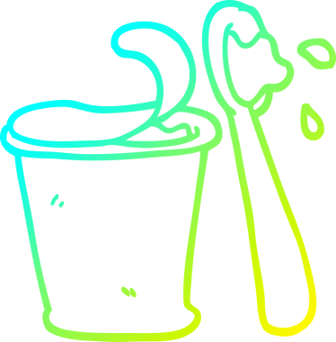 Orijinal soğuk gradyan çizgi film karakteri yoğurt çizimi