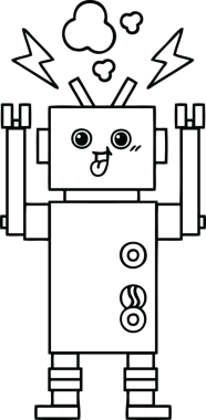 Orijinal çizgi robot çizimi