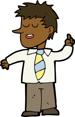 İyi bir fikri olan orijinal karikatür adamı.