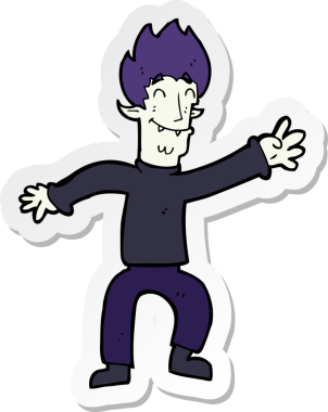 Mutlu vampir adamın orijinal çıkartması.