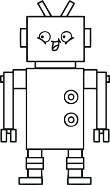 Orijinal çizgi robot çizimi